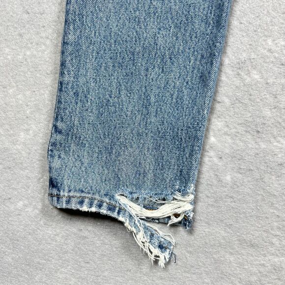 Agolde Jeans Womens 26 Blue Riley High Rise Crop Button Fly Raw Hem Inseam 25 in - Picture 14 of 16